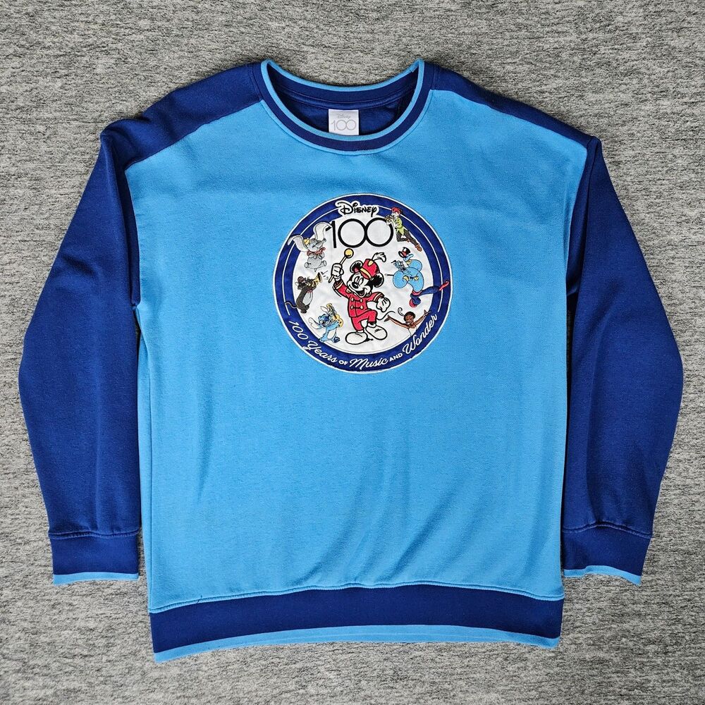 DISNEY 100 Years Of Music & Wonder Crew Sweatshirt Size Large BOX LUNCH Mickey
